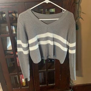 Gray Cropped Sweater